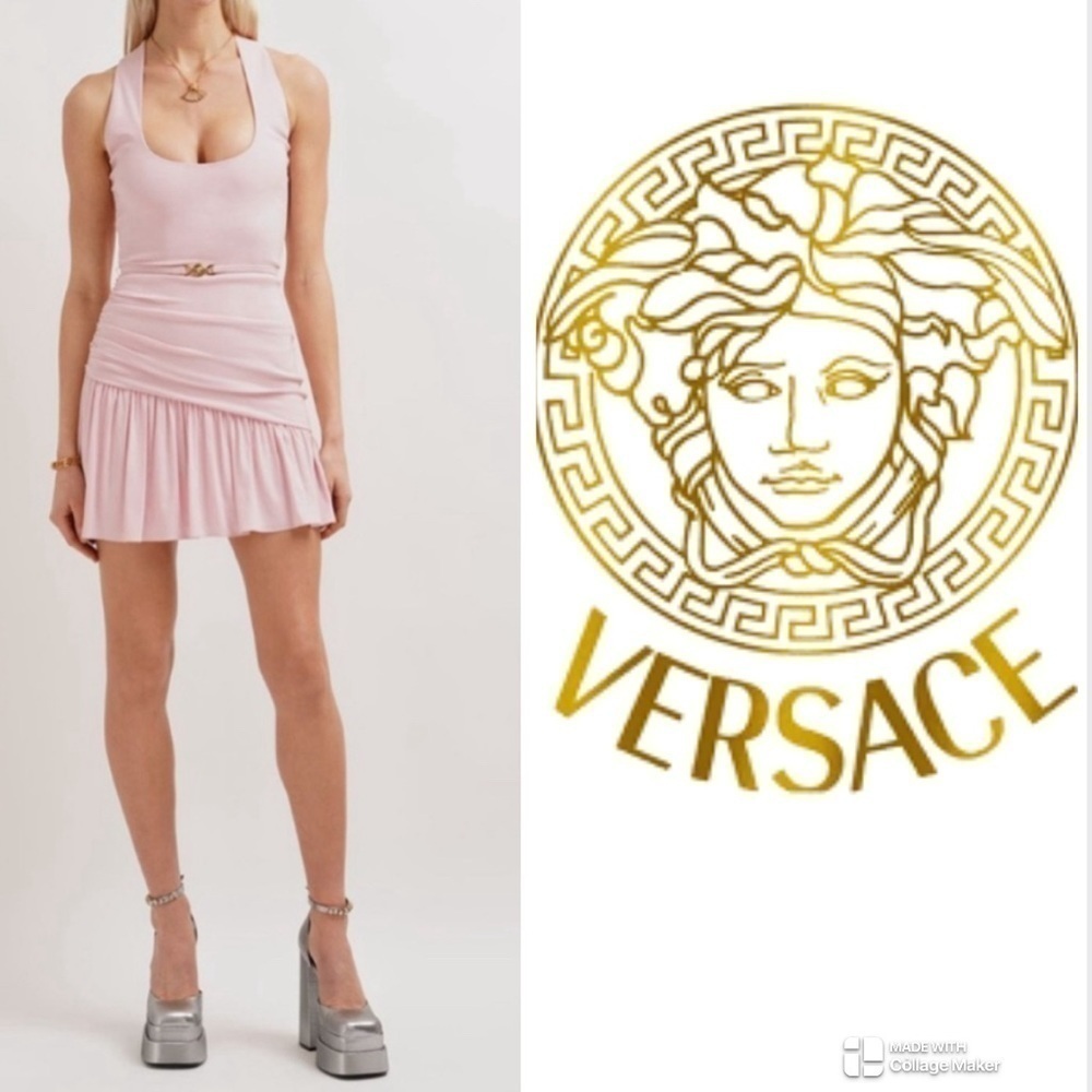 Versace Medusa cocktail mini dress in pink
FW2023 NWT